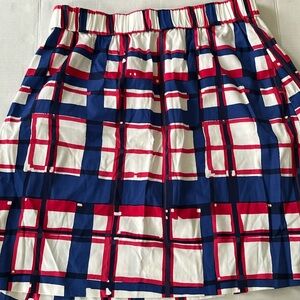 Talbots Red and Blue Checkered A-Line Skirt